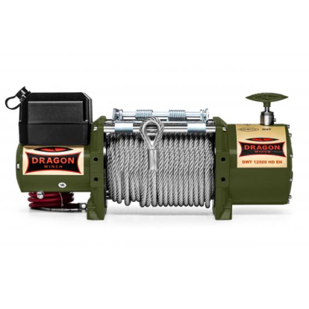 Wyciągarka Dragon Winch DWT 12500 HD EN – 12V/24V, 5668 kg, lina stalowa 30 m